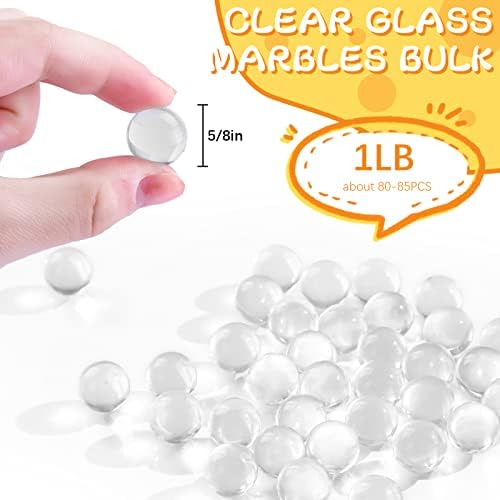 FuturePlusx Ganges de vidro transparente, contas de mármore redondos de 1 lb redondos de preenchimentos de vasos transparentes