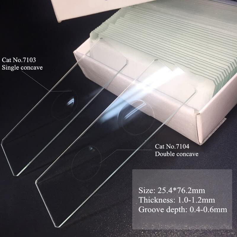 Acessórios para microscópio de laboratório de Beeyng 50pcs/Microscópio PAK lâminas com lâminas de vidro transparente duplo côncavas
