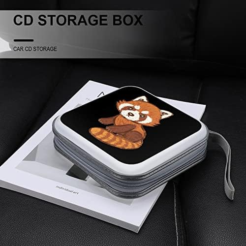 Cartoon Red Panda CD Case Plástico DVD Solutista portátil Bolsa de organizador de armazenamento portátil para viagem em