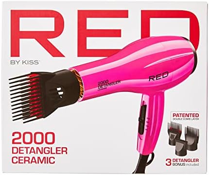 Red by Kiss 2000 Detangler Decer Cerâmico 3 Detangler Pik de bônus incluído