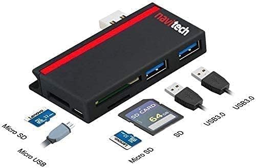 Navitech 2 em 1 laptop/tablet USB 3.0/2.0 Adaptador de hub/micro USB Entrada com SD/micro SD Reader compatível com Dell