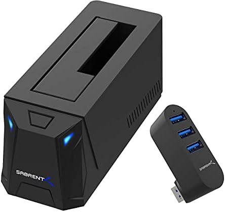 SABRENT USB 3.0 para SATA DUCA DE DISCURSO DO DISTORIÁRIO DA SATA + Premium de 3 portas de alumínio Mini USB 3.0 Hub