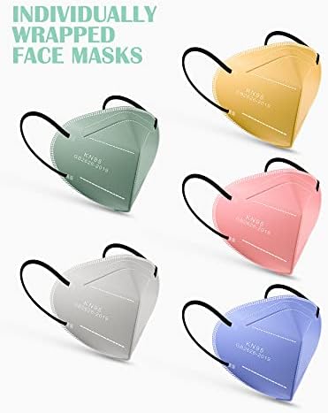 Yuikio KN95 Máscaras faciais, 30 pacote embrulhado individualmente máscaras faciais respiráveis ​​para Aadults, eficiência de