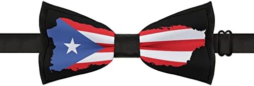 Bandeiras de Porto Rico Rican Mens Mens Primeiro Tirada de Bow Presunto Pré-amarrado Presente de gravata Ajusta