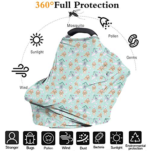 JeoCody Blue Corgi Dog Cover de amamentação para a mãe capa de enfermagem respirável e respirável de carro infantil dossel para meninos meninos Babies Multi Uso