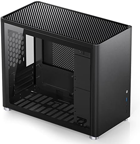 Jonsbo D30 Black Mini Micro ATX Tower Computer Case, painel de alumínio, janelas laterais de vidro, caixa de simplicidade MATX, resfriamento