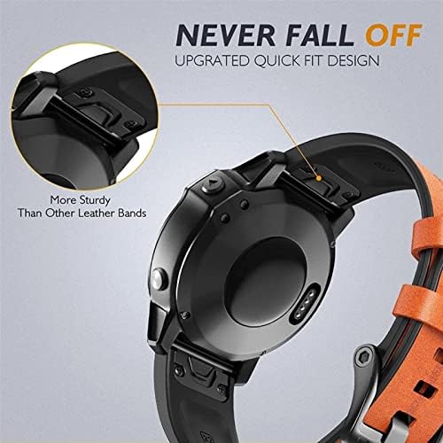 Bdnjn 22/26mm Quickfit Smart Watch Strap para Garmin Fenix ​​7 7x 6 6x Pro 5x 5 mais 3HR 935 945 Banda de couro genuína Pulseira