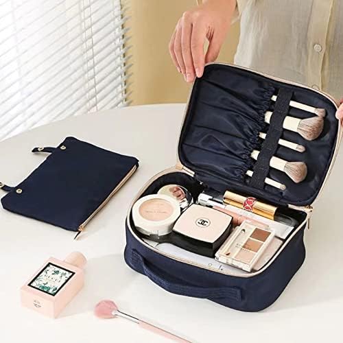 Bolsa de higiene pessoal de viagem, bolsa de cuidados com a pele à prova d'água, com mini bolsa de cosméticos para mulher, grande