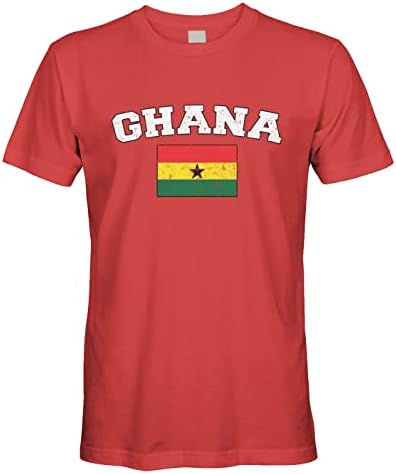 T-shirt de bandeira Gana-Gana desbotada dos homens Cybertela