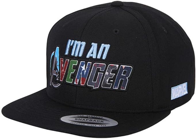 Marvel Hiphop Snapback Ball Cap Hat Fashion Snapback Black