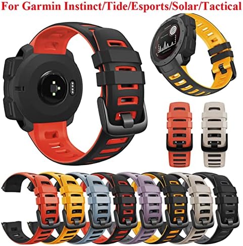 Fehauk Silicone Watch Band Strap for Garmin Instinct Watch Substituição pulseira de pulseira para instinto maré/esports/solar/pulseira tática
