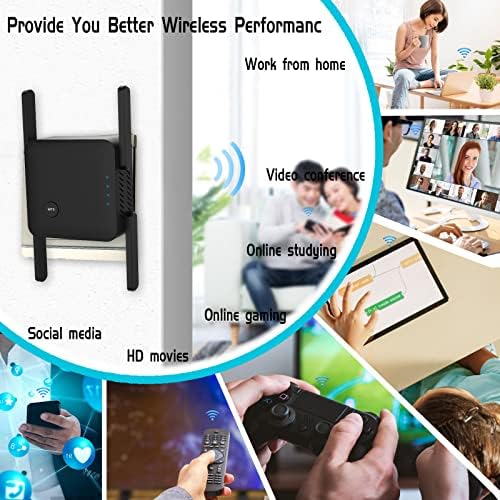 WiFi Extender WiFi Booster 300Mbps WiFi Amplificador Wi -Fi Extensor Wi -Fi Repetidor para casa 2,4 GHz preto in9