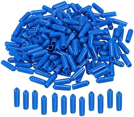 Meccanixity 100pcs tampas de borracha tampa de borracha tampa de 1/8 polegada de parafuso de vinil protetor de pvc redonda tampas de vácuo para parafuso para parafuso, azul