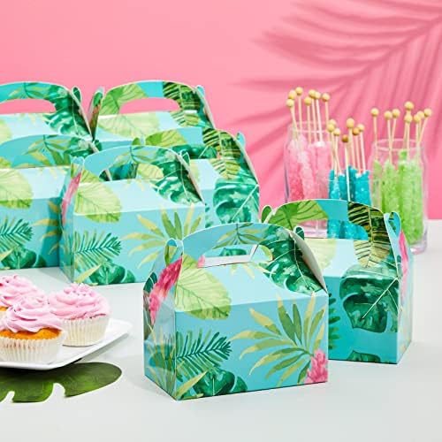 Blue Panda 24 pacote Luau Tropical Party Favor Caixas para decorações de aniversário para crianças, caixa de presente com tema