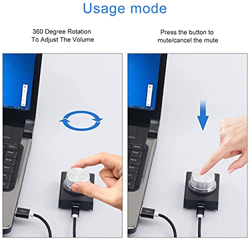 Botão de controle de volume USB, controlador multimídia, ajustador de controle de volume de áudio com uma função mudo de um