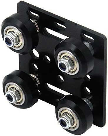 Placa de haste de pórtico do QXEXE com acessórios de impressora 3D da roda para o perfil de alumínio 2020 V-slot, CNC e 3D Peças da impressora Kossel Black Wheel