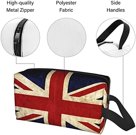 Bolsa de higiene pessoal Yumqseos Travel, bolsa de maquiagem grande, bolsa de kit de barbear portátil, bandeira do Reino Unido, bolsa