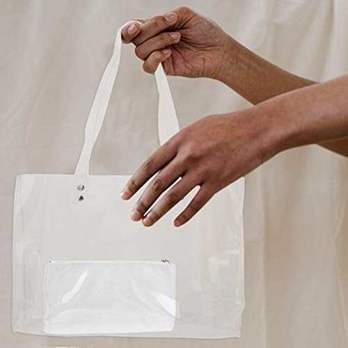 Valiclud 2 pacote transparente PVC Tote transparente bolsa de ombro transparente bolsa de compras transparente transparente com pequena
