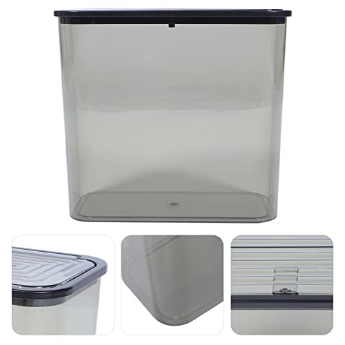 IPETBOOM Lixo claro pode lixo de plástico lixo com tampa de lixo slim recipiente para sala de estar no banheiro do banheiro da cozinha Grey