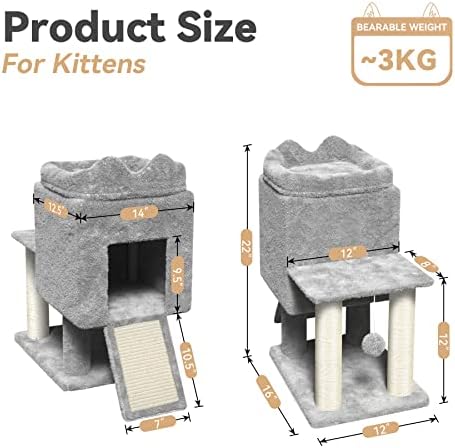 Hawsaiy 24 polegadas Torre de árvore de gatos de 24 polegadas para condomínio de móveis para gatinhos de gato interior com arranhões sisal posts e 2 plataforma