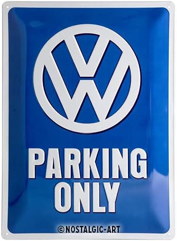 Arte nostálgica Volkswagen - Somente estacionamento da VW - Presente de carro IDEARETRO TIN SIGNMETAL PLAQUEVINTAGE DE PLAQUEVINTAGE