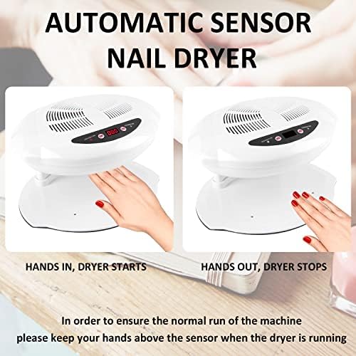 Wowohi Air Unhed Secer, soprador de arte de unhas de 400w com sensor inteligente para salão profissional e uso doméstico,