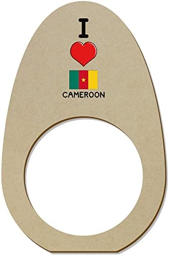 Azeeda 5 x 'eu amo Camarões' Ringos/suportes de guardanapo de madeira
