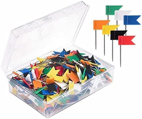 Pinos de push da bandeira do mapa de 100pcs, mapa decorativo multicolorido aborda a cabeça de plástico com ponto