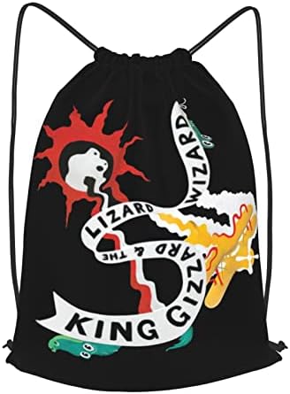King Gizzard e Lizard Wizard Drawstring Bags Sports Gym Sackpack Sackptring Backpack impermeável Backpack Compras casuais