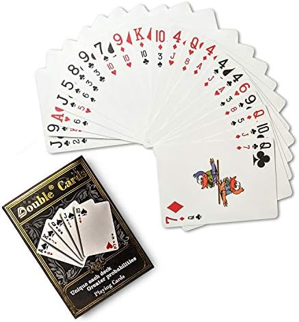 Cartas duplas, novos decks inovadores de pôquer premium, tamanho padrão, dois valores em cada carta, escolha um dos dois valores
