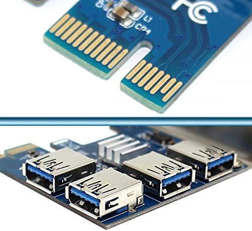 Conectores PCI-E para PCI-E Adaptador 1 Turn 4 Slots PCI-Express 1x a 16x USB 3.0 PCIE Converter Special Riser Board para BTC Miner Mining-