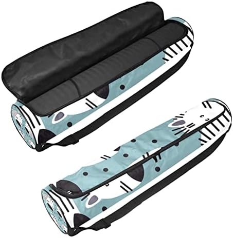 Bolsa de tapete de ioga para mataga de ioga, exercício de ioga transportadora de tapete de ioga de ioga de ioga com padrão de zebra de cinta ajustável, 6,7x33.9in/17x86 cm