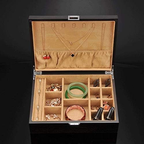Nana Wyemg Jewelry Box - Caixa de jóias de madeira com caixa de relógio de travamento Vintage Breads Bracelet Collection