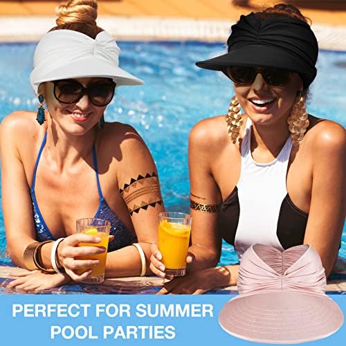 3 PCs Sun Visor Hat For Women Sun Beach Visor Cap UPF 50+ UV Proteção solar Visors de proteção ampla Viseira Mulheres Summer