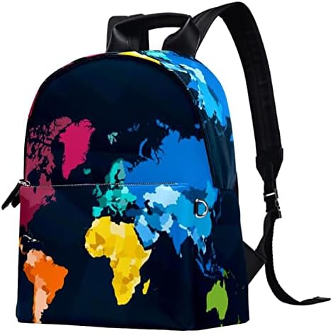 Mochila laptop VBFOFBV, bolsa de ombro de mochilas casuais elegante e elegante para homens, mapa colorido