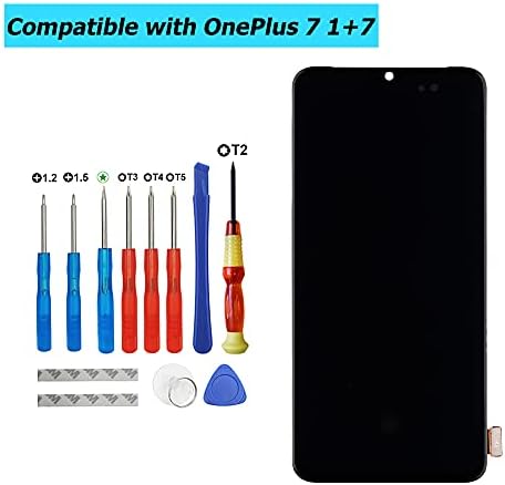 VVSIAEEK AMOLED compatível com OnePlus 7 1+7 GM1901 GM1900 GM1905 6,41 polegadas Tela de toque LCD Visor de tela preta com ferramentas