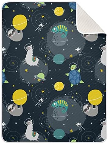 Cataku Space Sleth Llama Tartaruga cobertor para meninos Casto de algodão Cama Cama de cobertor Gostar macio de bebê Receptor