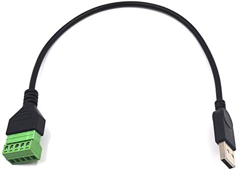 Kework 11,8 polegadas USB 2.0 Male a 5 pinos Terminal de parafuso fêmea Carregamento e transferência de dados Adaptador de