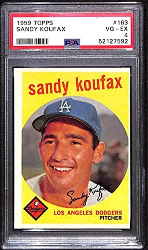 163 Sandy Koufax HOF - 1959 Topps Baseball Carts classificados PSA 4 - Baseball cortou cartões vintage autografados