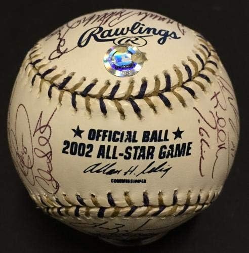 2002 NL All Star Team assinou asg beisebol 30 Auto Mike Piazza Smoltz MLB Holo - bolas de beisebol autografadas