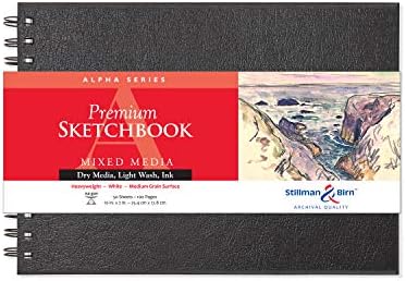 Stillman & Birn Alpha Series Wirebound Sketchbook, 6 x 8, 150 gsm, papel branco, superfície de grão médio