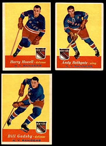 1957-58 Topps New York Rangers Perto da equipe Set New York Rangers - Hockey VG/Ex+ Rangers - Hóquei