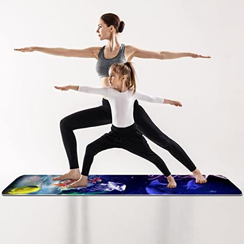Yoga Mat, tapetes de ioga para treino doméstico, tapete de exercícios, tapetes de exercícios, pilates, tapete, baleia de água -água subaquática de fantasia