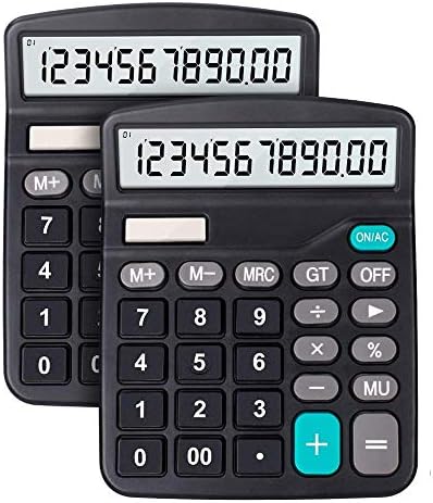 Calculadora, calculadora básica da bateria solar de 12 dígitos, calculadora de escritório de energia dupla de bateria solar, com tela LCD grande e botões grandes