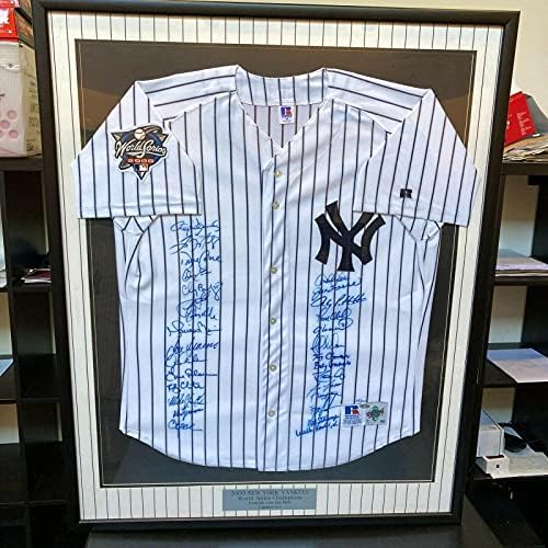 2000 Equipe Yankees assinou a World Series Jersey Derek Jeter Mariano Rivera Steiner - Jerseys MLB autografada