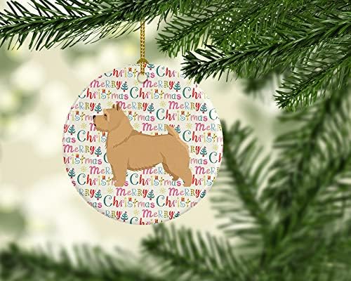 Tesouros de Caroline WDK1967CO1 Norwich Terrier Merry Christmas Cerâmica Ornamento, multicolor, decorações de árvores