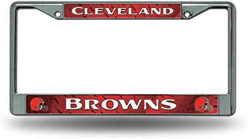 RICO Industries NFL Football Cleveland Browns 12 x 6 Frame cromado com inserções de decalque - carro/caminhão/SUV acessório de automóvel