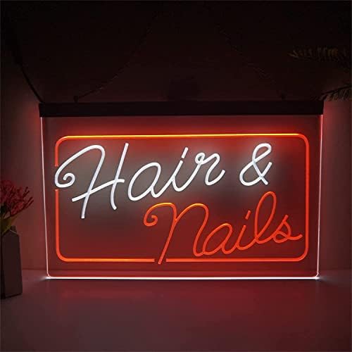 Unhas de cabelo dvtel exibem sinal de néon, decoração de salão de beleza personalizada luzes lideradas por luzes de neon acrílico,