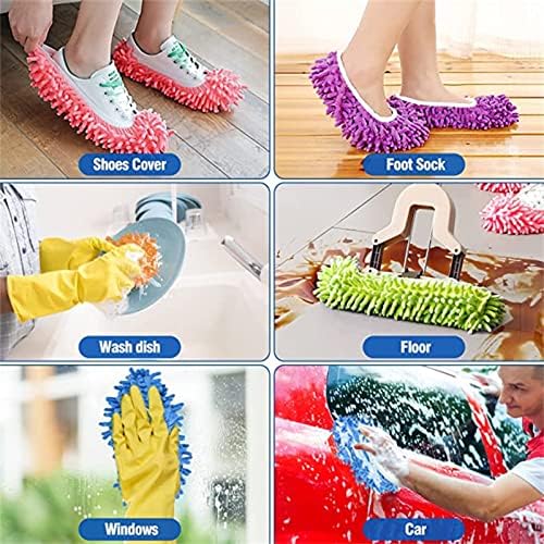 Jialia 10 peças chinelos de chinelos de esfregar meias reutilizáveis ​​para o banheiro Limpeza da casa de cozinha do escritório