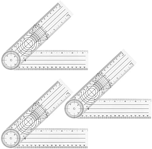 3 peças Réguas de ângulo do Goniômetro de 360 ​​graus Ferramenta de medição do ângulo de grau para engenheiros Arquitetos Trabalho de